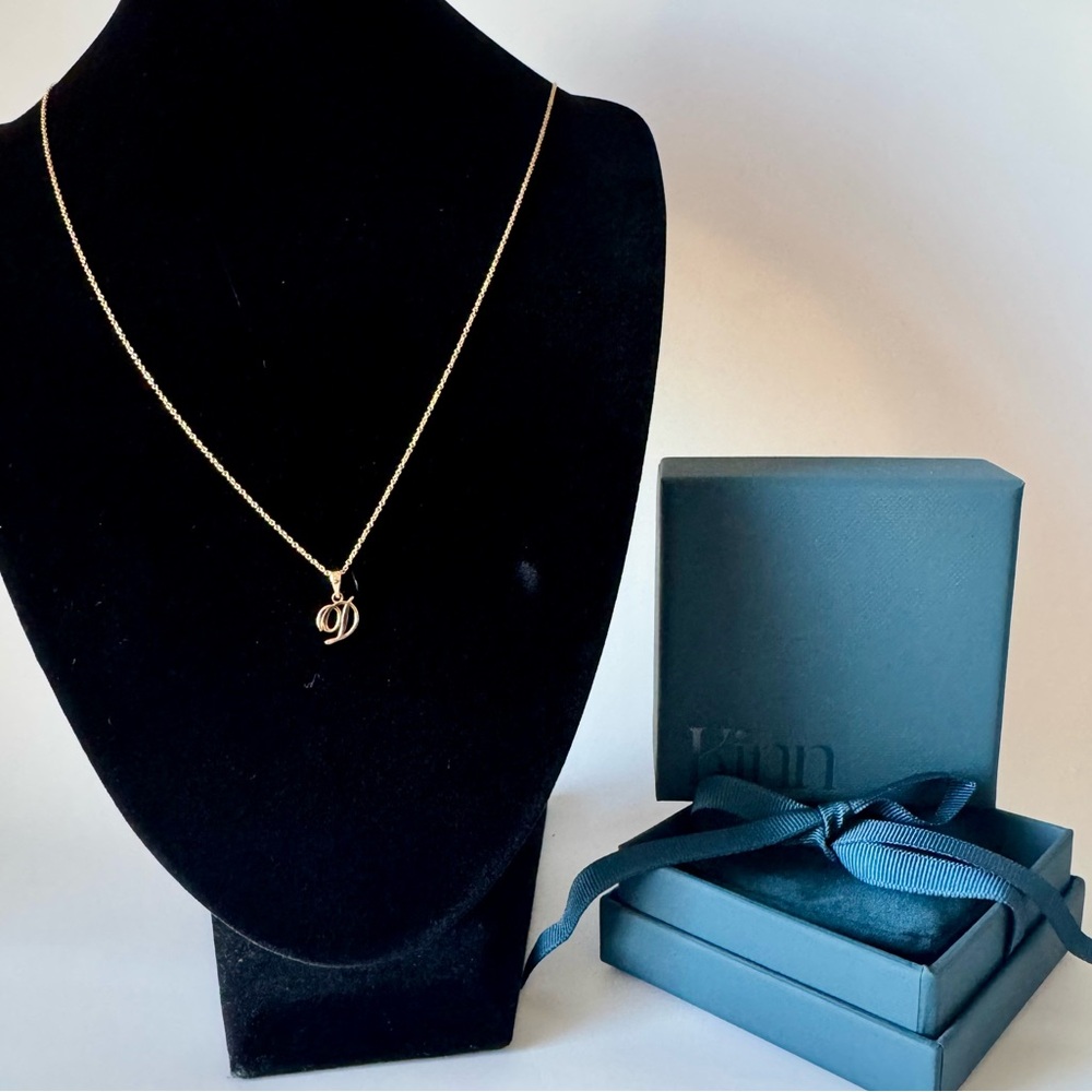 Kinn Studio D Love Letter Charm Necklace in Yellow Gold